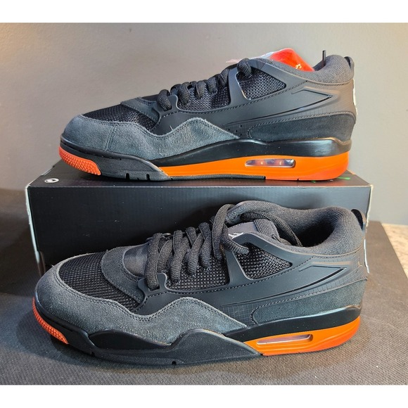 Jordan Other - New Air Jordan 4 RM Black Starfish Mens 11 HF8126-001 Anthracite Orange Laces
